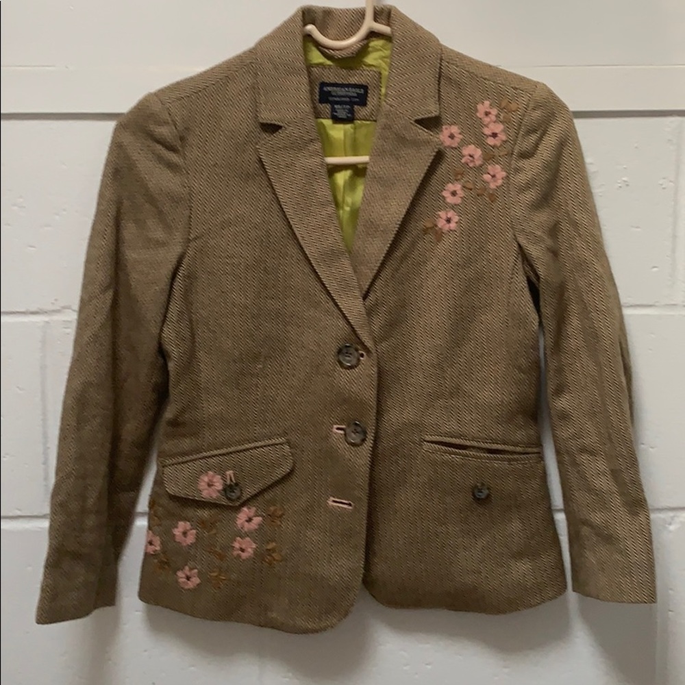 American Eagle brown beige blazer size XS